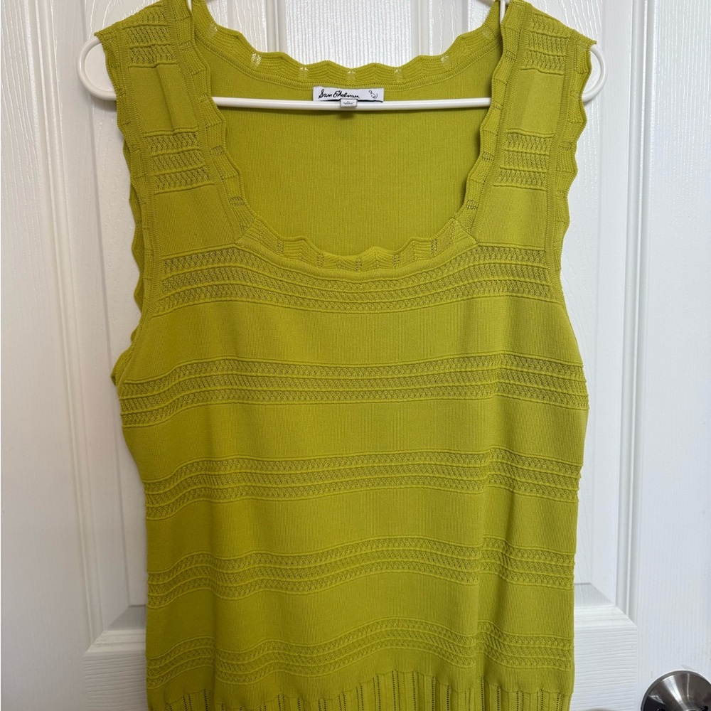 Sam Edelman Lime Green Textured Tank Top